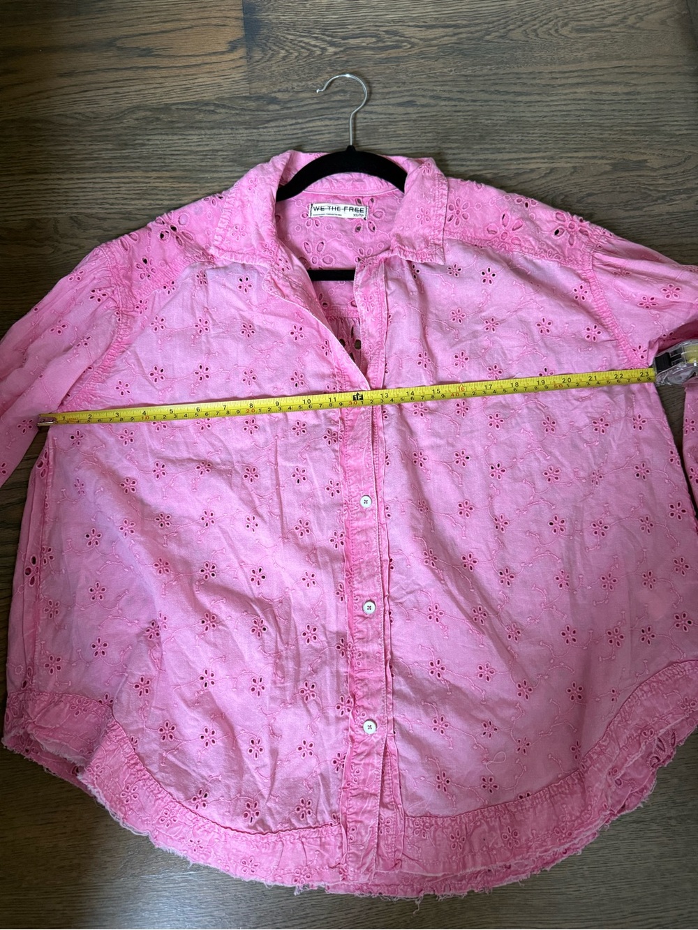 NWOT We The Free Mae Washed Eyelet Shirt by Free People in the shade "pink wash. - Picture 8 of 9